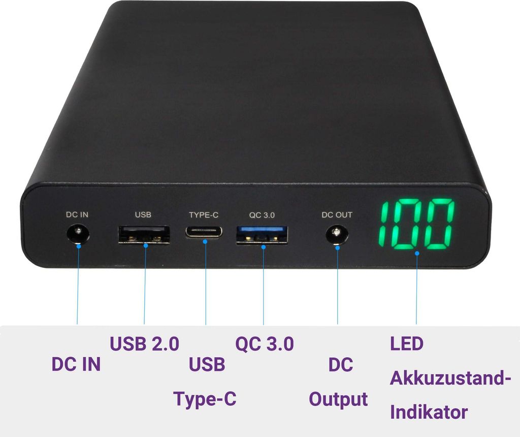 XORO MPB 3000 - Mobile Powerbank, 30.000 mAh Li-Ionen Produktbild 13