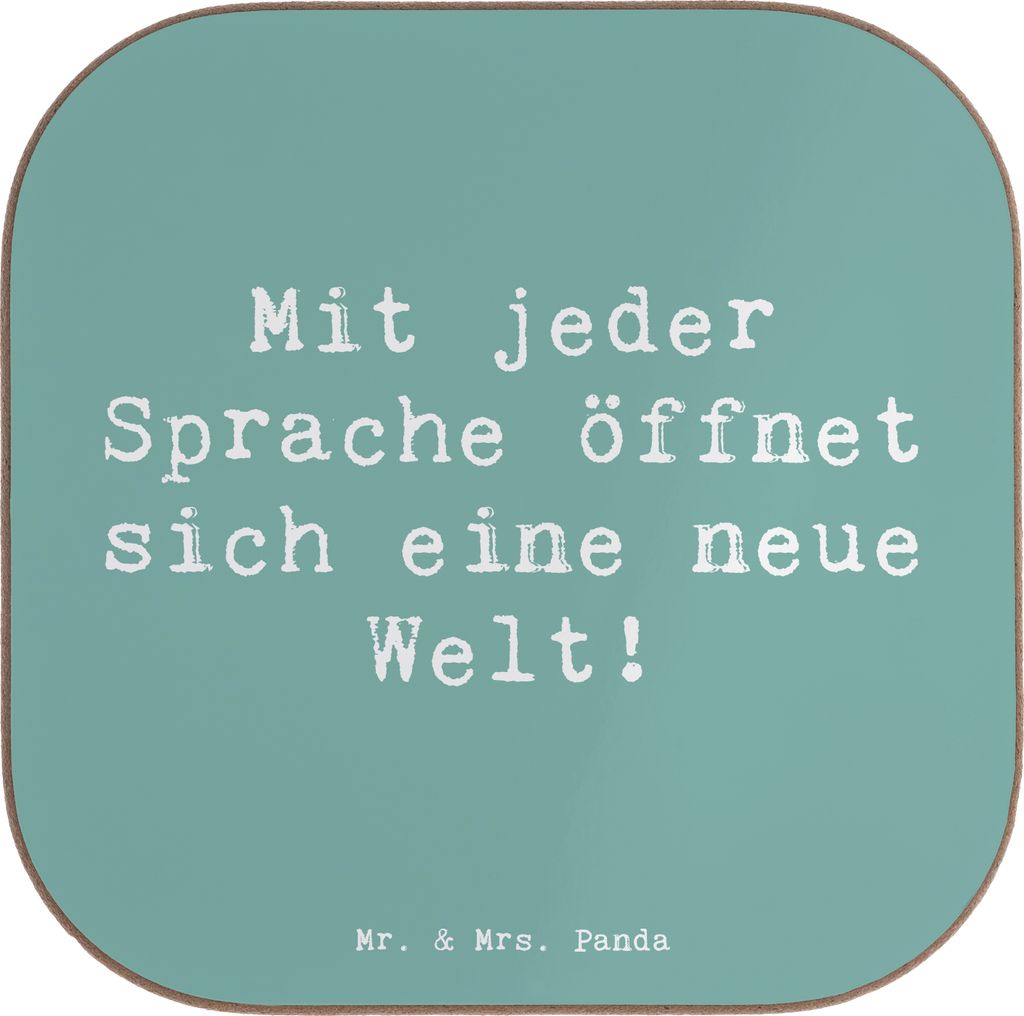 Mr. & Mrs. Panda Untersetzer für Gläser Spruch Sprachen lernen - Meeresbrise - Geschenk, Glas, Trost, bieruntersetzer, Vertrauem, Tasse, gläseru...