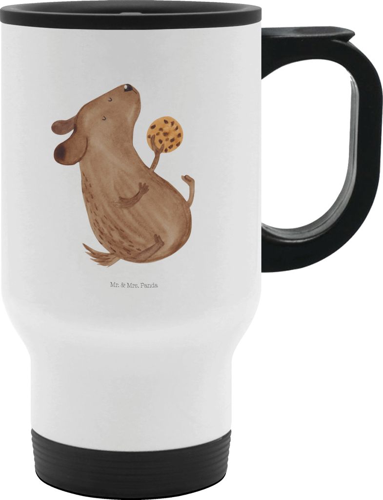 Mr. & Mrs. Panda To Go Becher Hund Keks - Weiß - Geschenk, Teebecher, Hundeleckerli, Thermotrinkbecher, Leckerli, kaffeebecher mit deckel, Isolier...