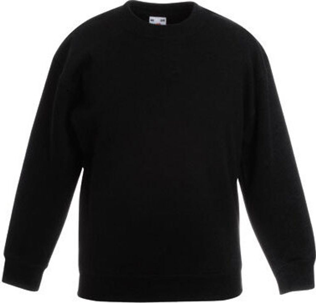 Fruit of the Loom - Kids Classic Set-In Sweat - Black - 164