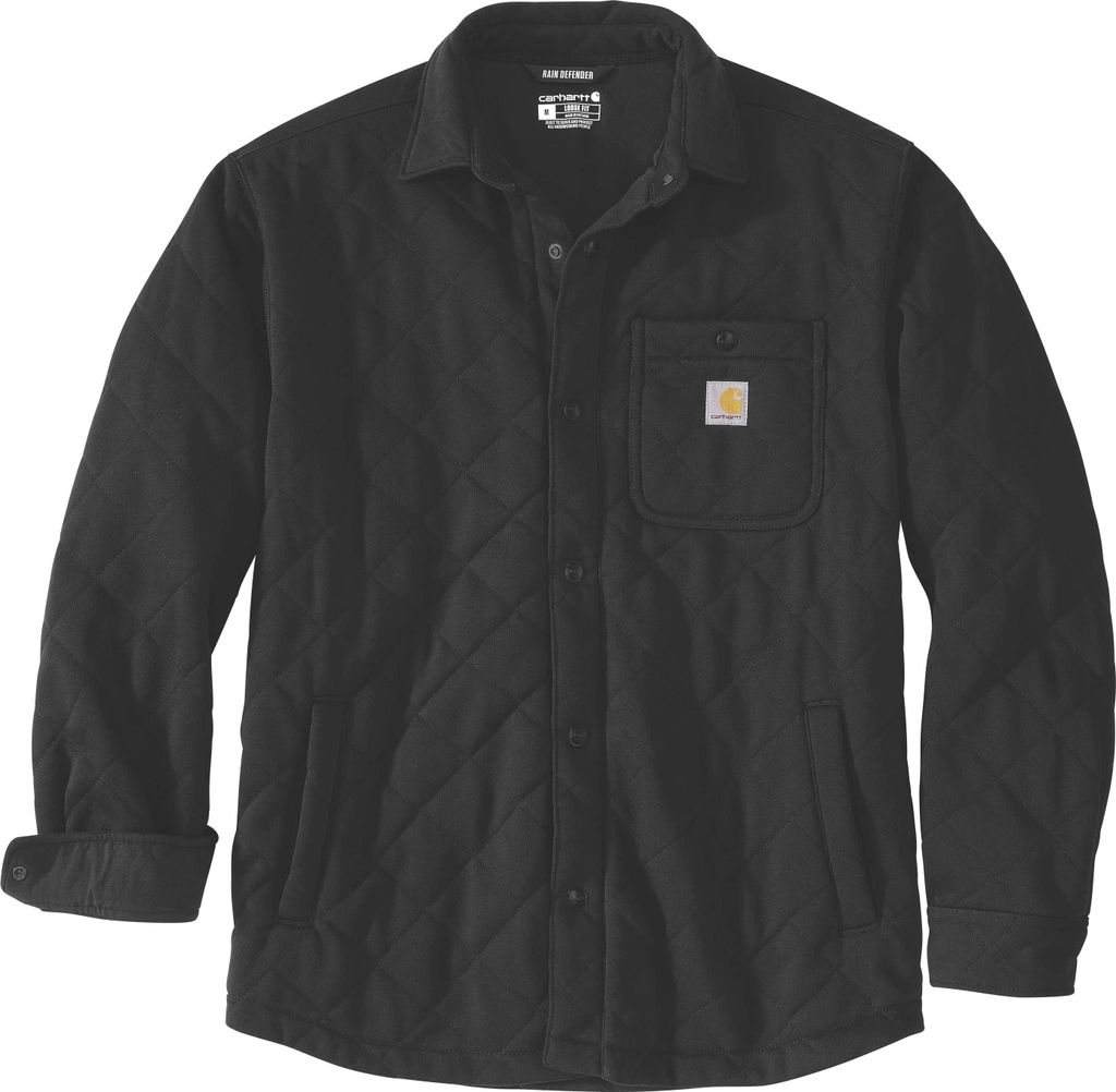 Carhartt Herren Hemdjacke Quilted Snap Front Shirt Jac | 107270, Farbe:black, Größe:S