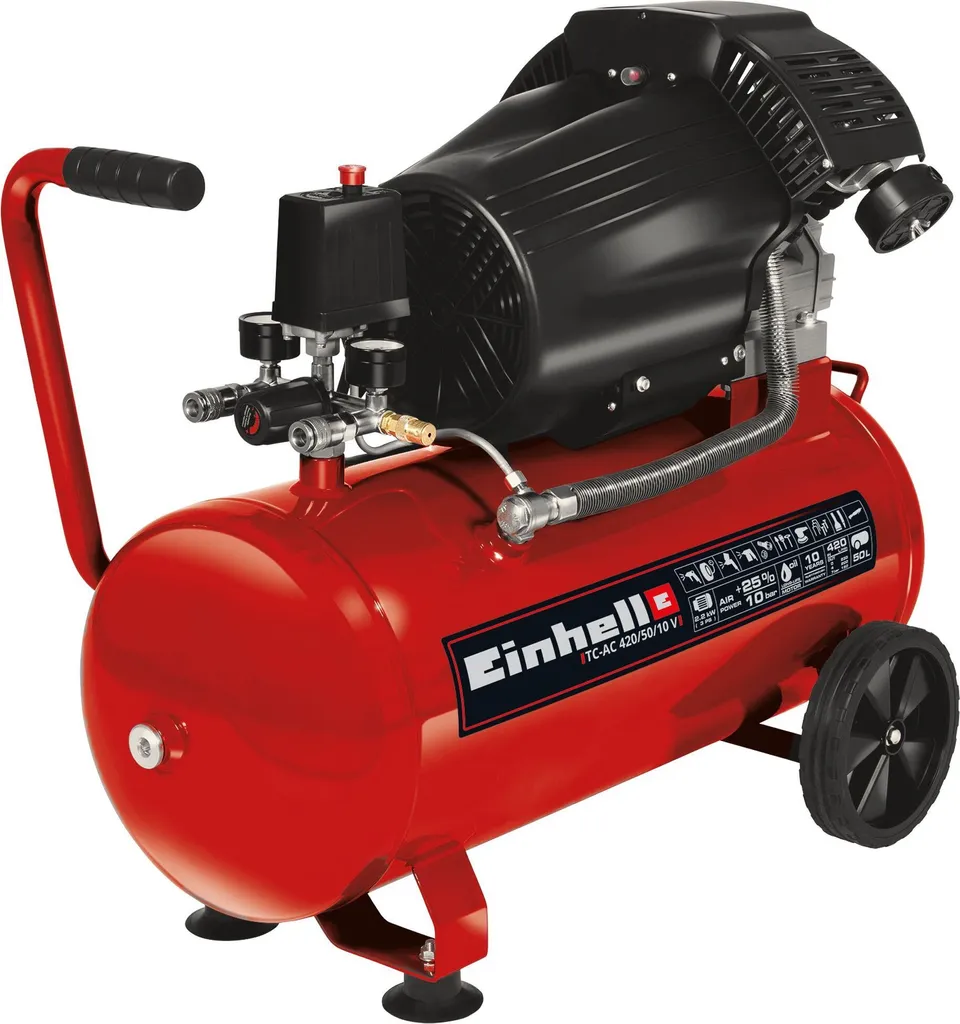 Compresseur 10 bar Einhell TC-AC 420 50L avec débit de 420 l/min 2200W