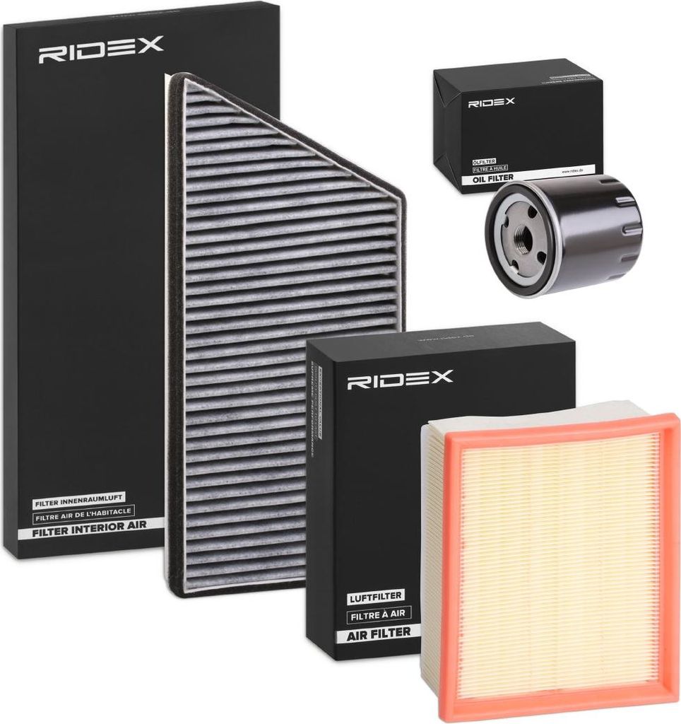 RIDEX Filterset Inspektionspaket Filtersatz passend für PEUGEOT 206 Schrägheck (2A/C) 206 CC (2D) 206 SW (2E/K) 206 Kastenwagen 206 Stufenheck