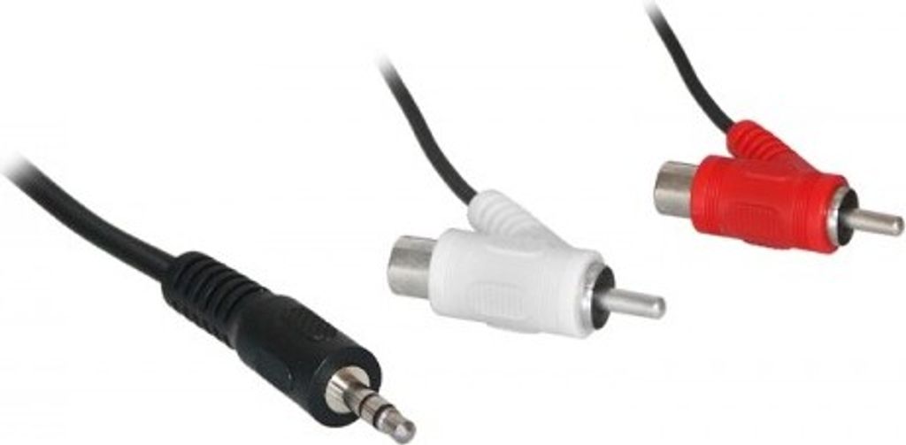 Goobay Audio Adapterkabel, 3,5 mm Stecker zu Cinch Stecker/Buchse, 1.5 m, Schwarz - Klinke 3,5 mm Stecker (3-Pin, stereo) > 2x Cinch-Stecker (Audio...