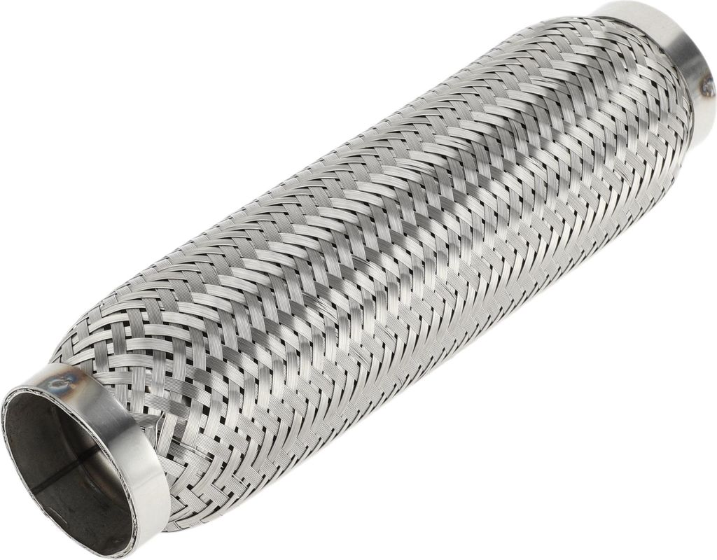 Auto Auspuff Flexrohr 2,20 Zoll OD Flexibles Geflochtenes Auspuffrohr | Universelles Flexibles Rohr Silberfarben 1 Stück