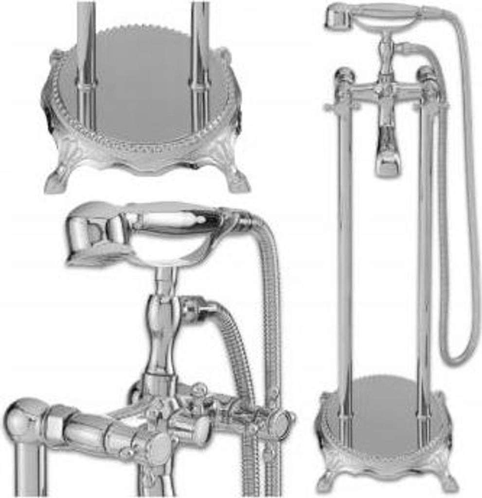 Freistehende Badewannenarmatur Retro S-1071 Chrom