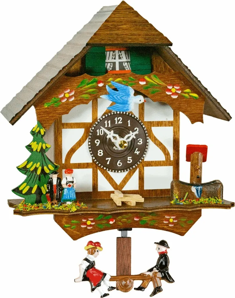 Petite Horloge Murale Quartz Trenkle 106_SQ-01 en Bois Traditionnel