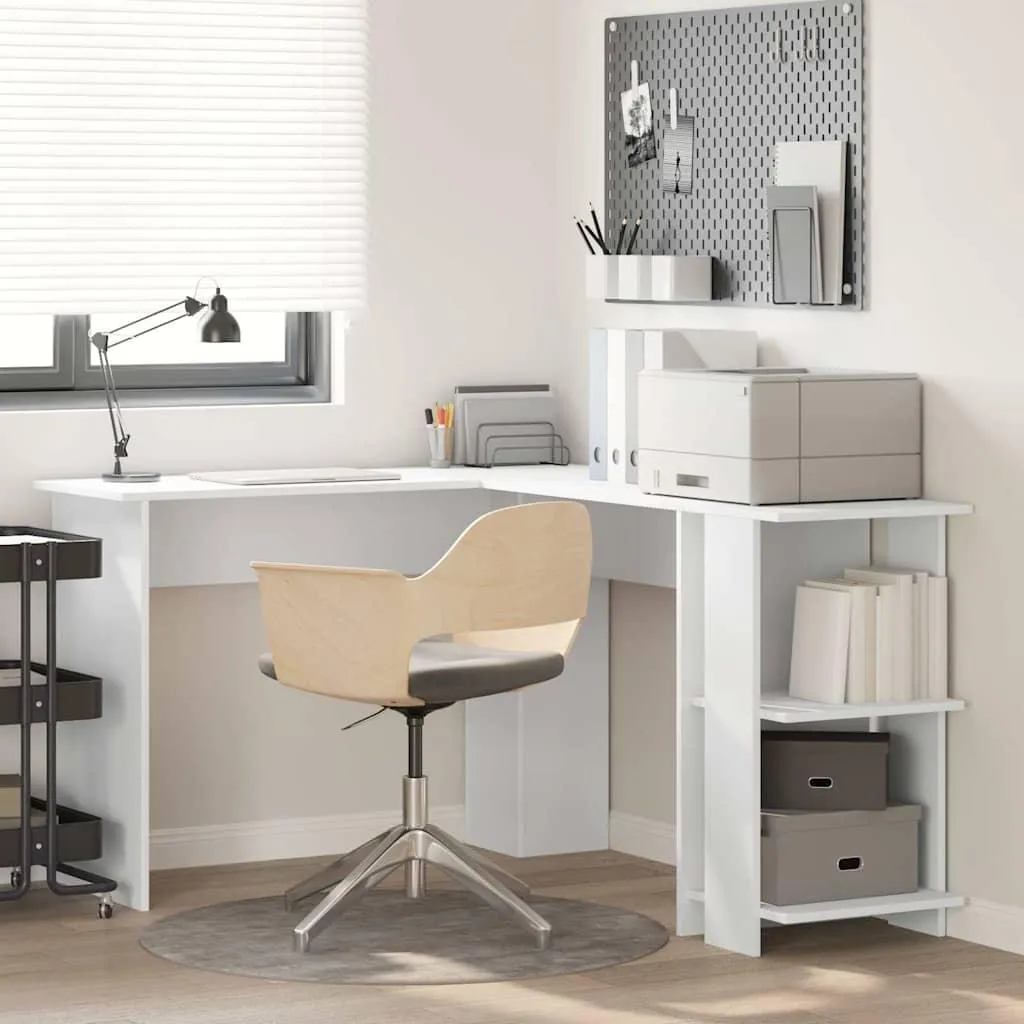 Scrivania Angolare L Bianca 140cm Stabli CC1499341 | Design Funzionale