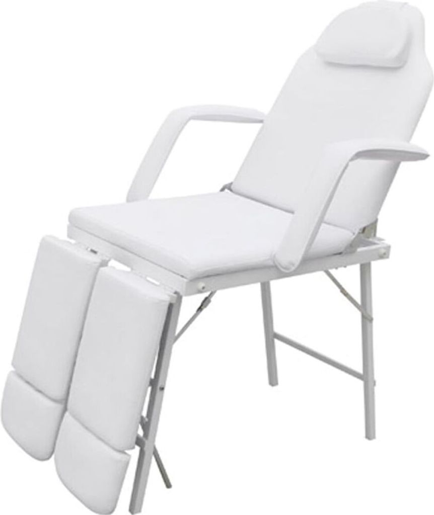 vidaXL Kosmetikstuhl Tragbar Kunstleder 185×78×76 cm Weiß Produktbild 