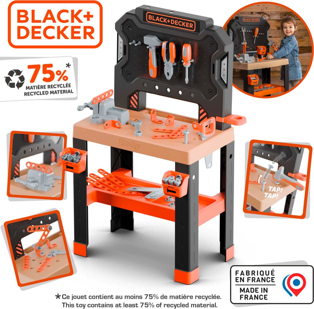 Smoby 7600360739 Smoby Black+Decker Werkbank - Roleplay DIY