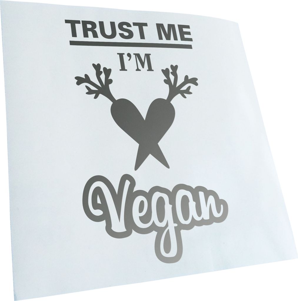 Kiwistar - Autoaufkleber - Silber - 50x29cm - Trust me, im vegan Veganer Sticker - Aufkleber für Auto, Laptop, Fahrrad, LKW, Motorrad mehrfarbig J...