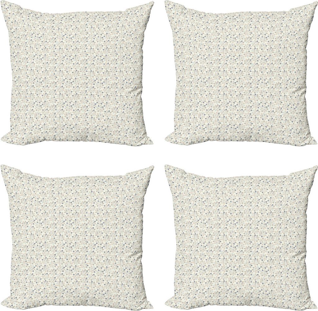 ABAKUHAUS Mosaik Kissenbezug Set (4 Stück), Pastel Grunge Blumenblütenblätter, Moderner Doppelseitiger Digitaldruck, 45 cm x 45 cm, Ivory Multic...