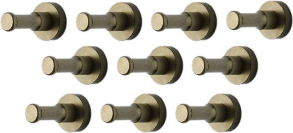 Set mit 10 metalen Kleiderhaken, bronze