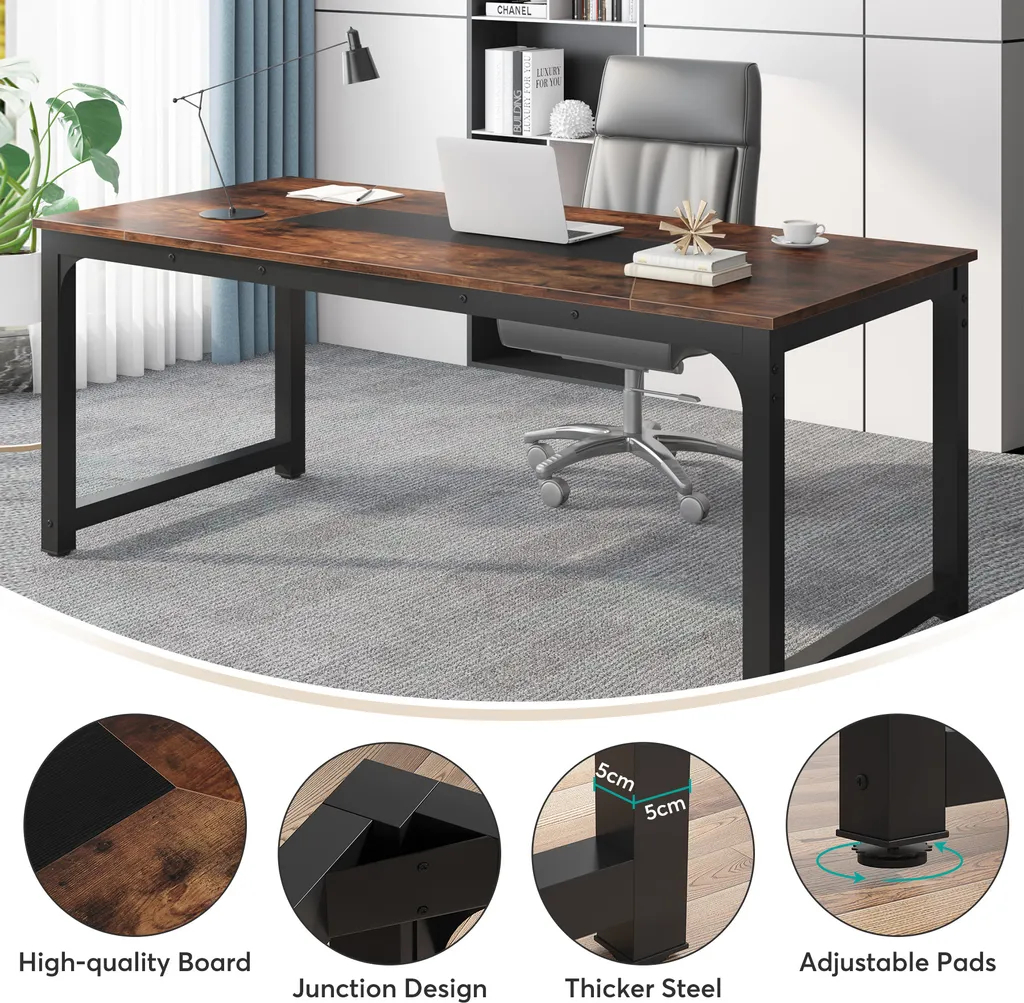 Table de Réunion et Bureau Multi-usage 180x90cm pour Open Space et Home - 6