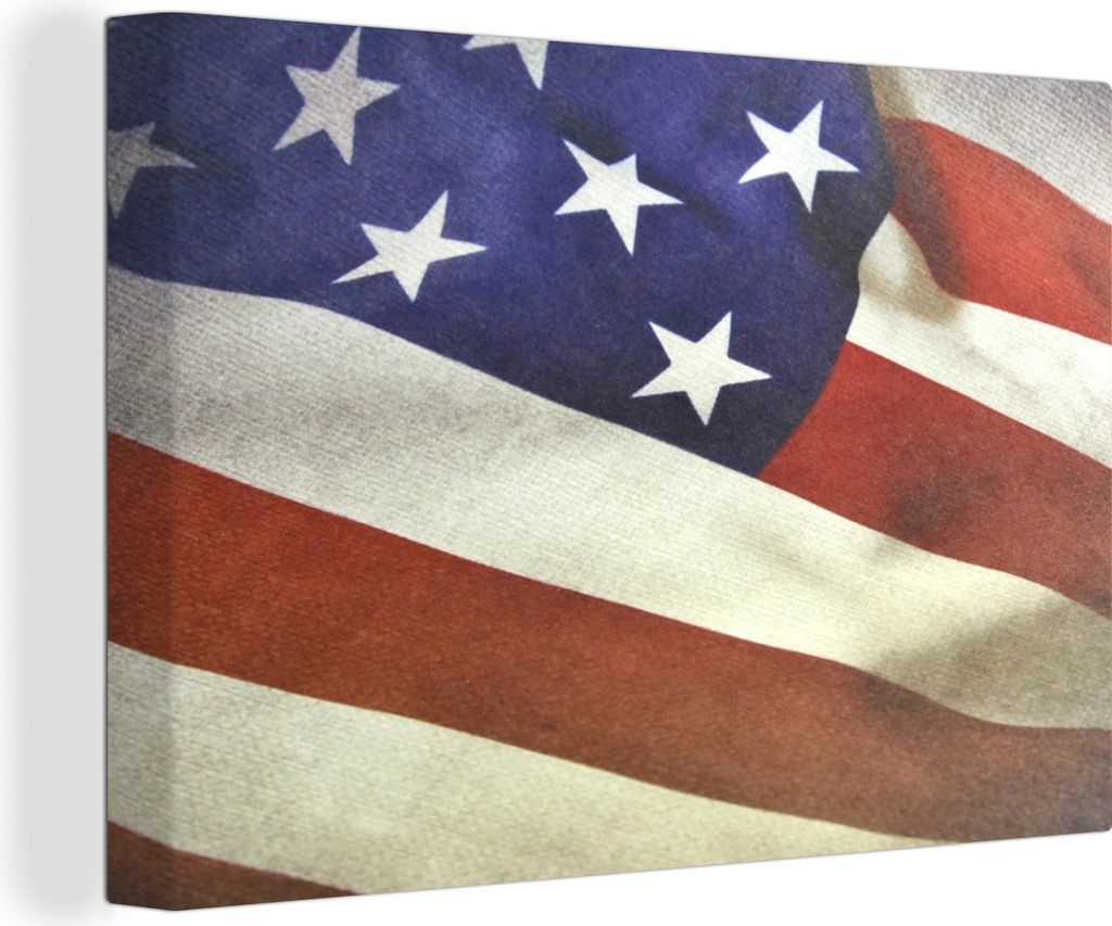 OneMillionCanvasses - Leinwandbilder - 140x90 cm, Klassische Flagge Vereinigte Staaten, Wandbilder Kunstdruck Wanddekoration