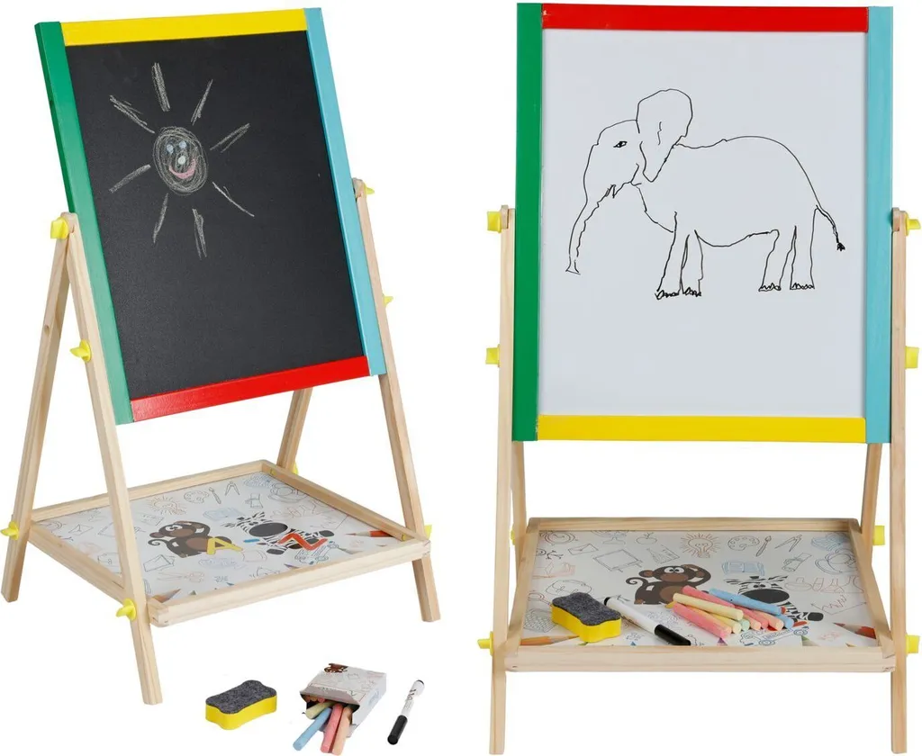 Tableau de jeu double face noir et blanc 40x65x33cm pour enfants