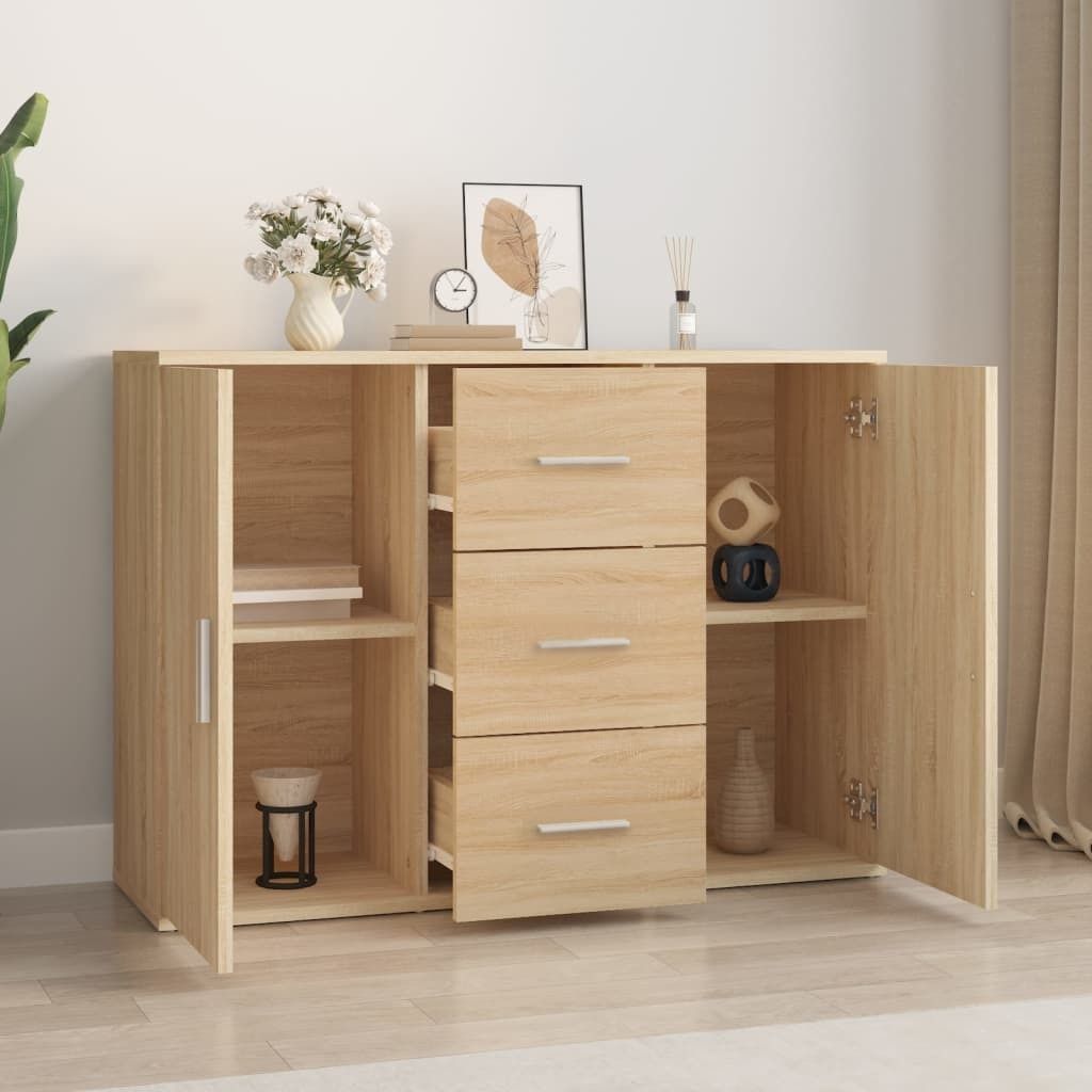 "Winterschlussverkauf "Sideboard - praktischem Design - Wohnzimmerschrank - Kommde für Flur - Sonoma-Eiche 91x29,5x65 cm Holzwerkstoff NeuMöbel 1...