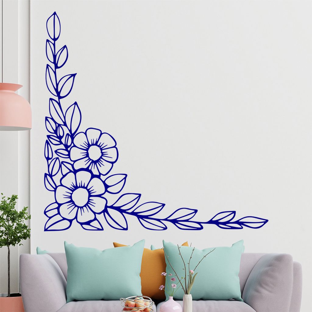 Blumen - Ranken Wandtattoo in 6 Größen - Wandaufkleber Wall Sticker - Dekoration, Küche, Wohnzimmer, Schlafzimmer, Badezimmer