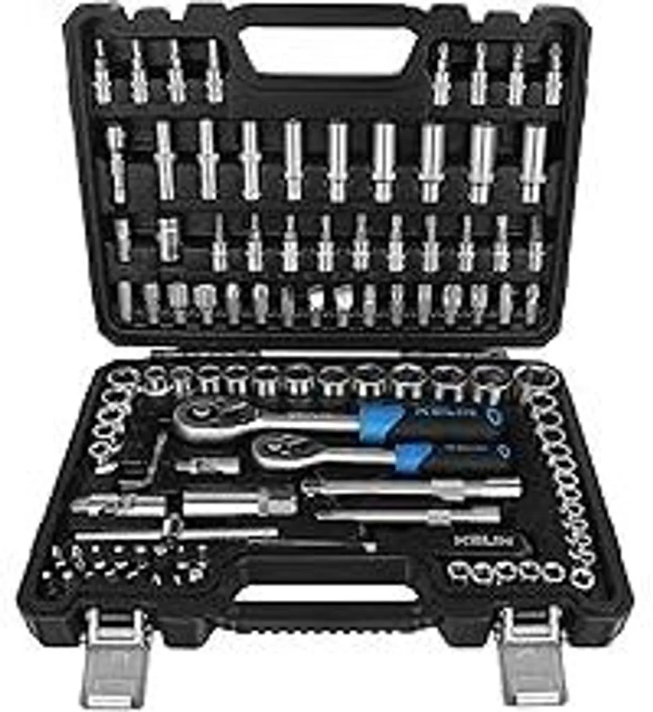Set Chiavi a Bussola KELIN 108 Pezzi - Kit Professionale Cricchetto CR-V