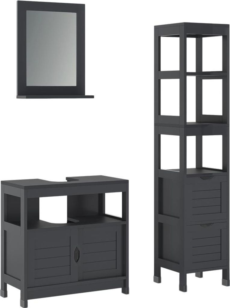 Badmöbel-Set Vicco Vilda Grau 3-teilig, Model 56281 Produktbild 