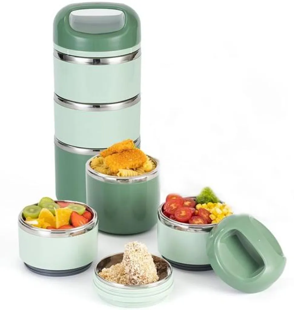 Boîte alimentaire inox triple couche Gedämmerte haute qualité verte