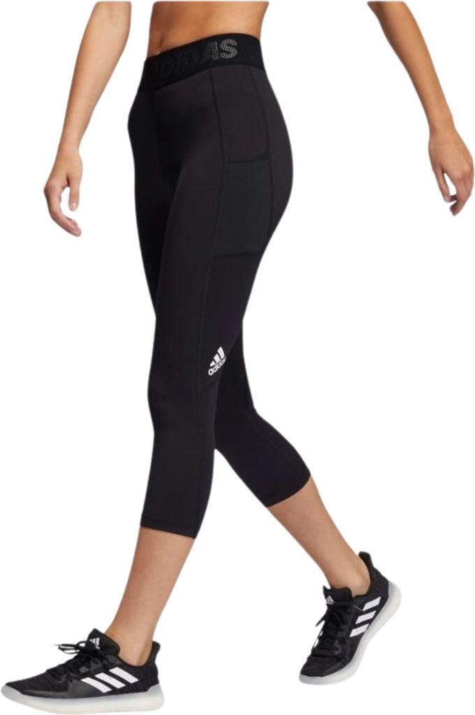 Adidas TechFit 3/4 Damen Sport Leggings schwarz XS