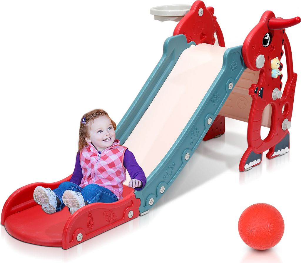 TolleTour Kinderrutsche 4 in 1 Rutsche Gartenrutsche für 1-6 Jahre Mini Kinderspielzeug