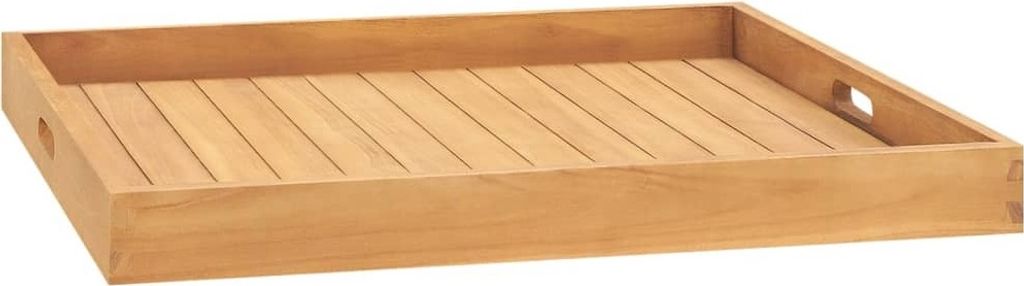 Serviertablett 70x70 cm Massivholz Teak