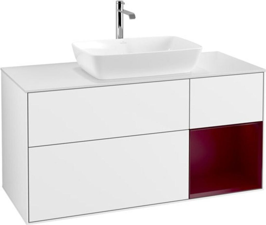 V&B Waschtischunterschrank Wandbeleuchtung Finion 120cm, Pl w m, Rg Peo m Lac, glo wh. Lac