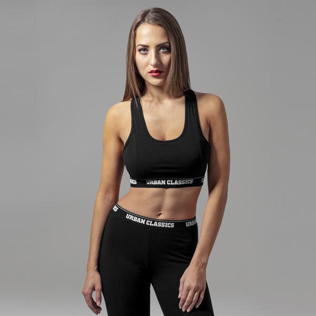 Urban Classics Ladies - SPORTS LOGO BRA schwarz - 3XL Image du produit 