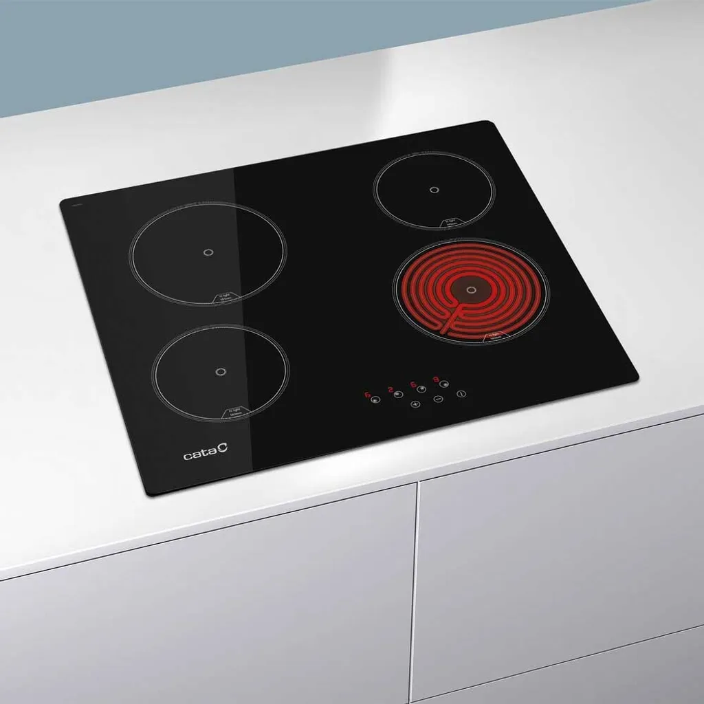 Plaque vitrocéramique 4 feux CATA TN 604 - Commande tactile et 6000W