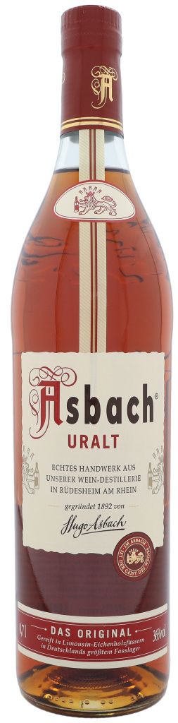 am Uralt Weinbrand Asbach Rhein Rüdesheim aus