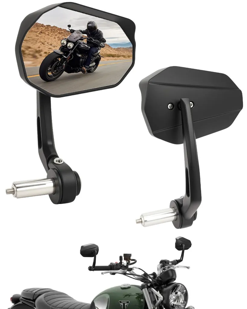 Rétroviseurs de guidon moto homologués ECE avec pare-soleil (lot de 2)