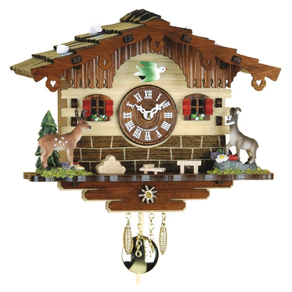 Horloge murale coucou à quartz Trenkle Kuckulino en bois sculpté main