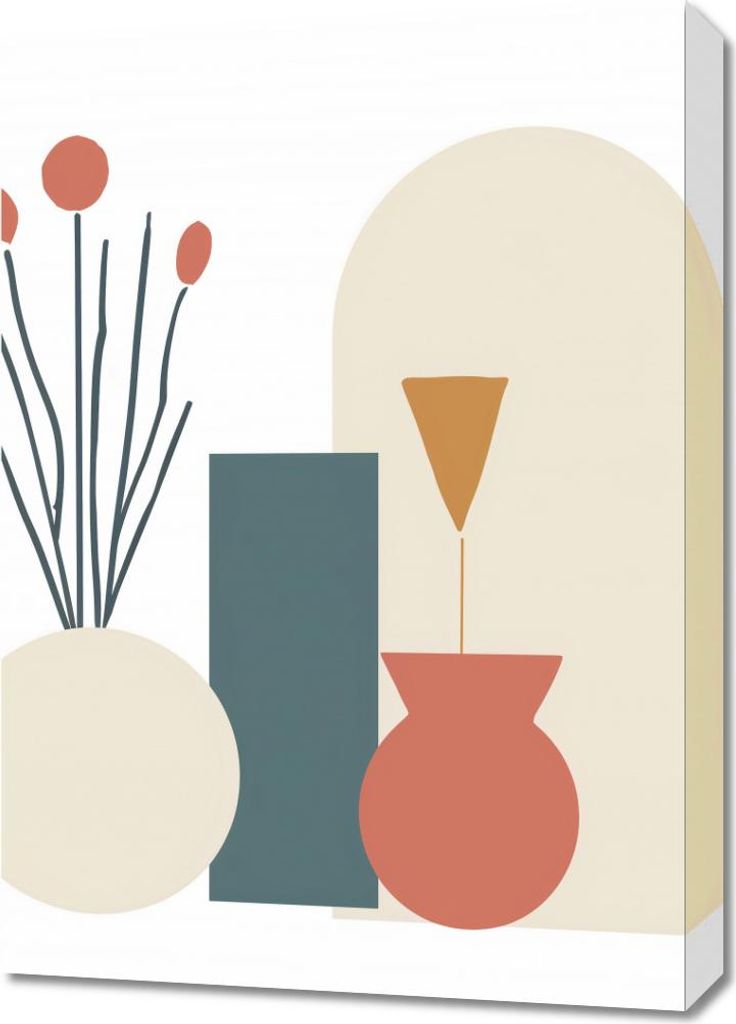 Bild 50x70cm Cremefarbene Vasen