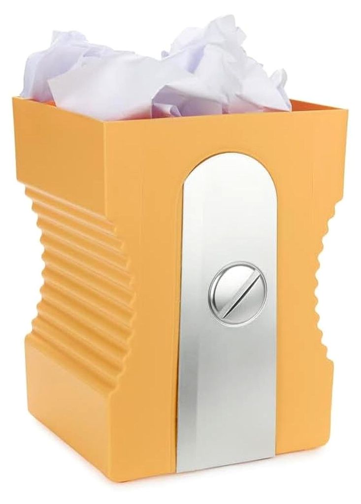 Papierkorb Anspitzer Orange Farbe aus Kunststoff