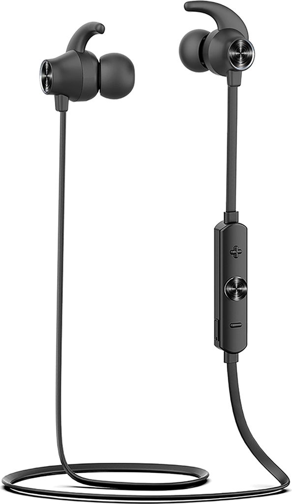 AIWA ESTBT-400BK Wireless In-Ear Sport Kopfhörer mit Remote und Mikrofon, Bluetooth 5.0, IPX5, 8 Stunden spielzeit und Freisprechfunktion