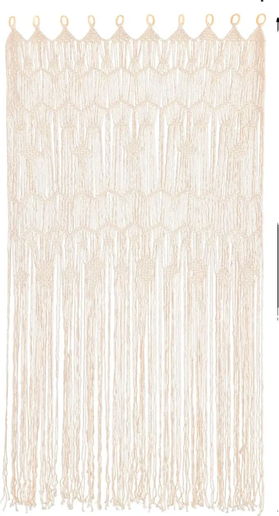 Tenda per Porta Boho Avorio Cotone Lavabile Separatore Ambienti