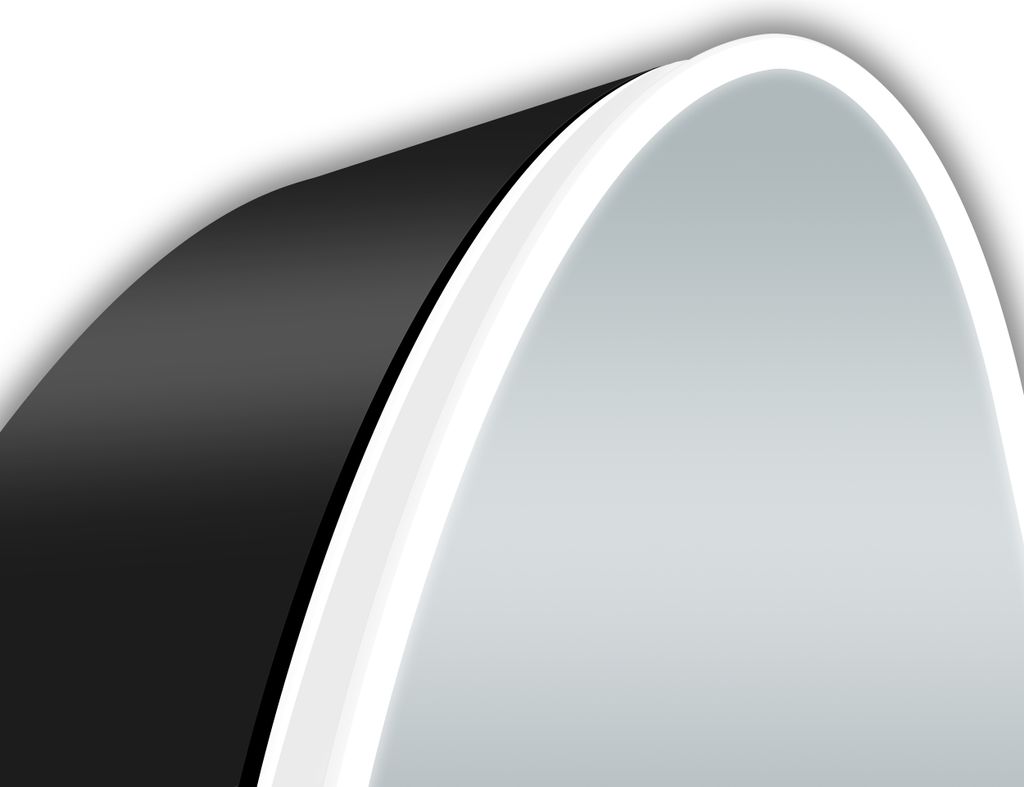 A close-up abstract view of a black and white curved surface, possibly part of a larger product.