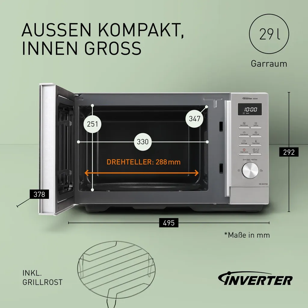 Micro-ondes compact Panasonic pour réchauffer et cuisiner vite - 4