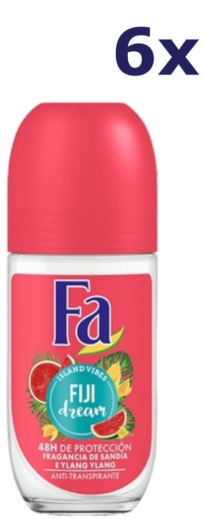 6x Fa Deo Roll-on Women - Fiji Dream 50 ml Produktbild 
