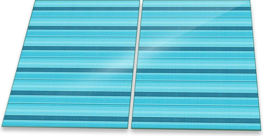 Copertura Piano Cottura 40x52 Vetro Temperato Blu Astratto Design 2pz