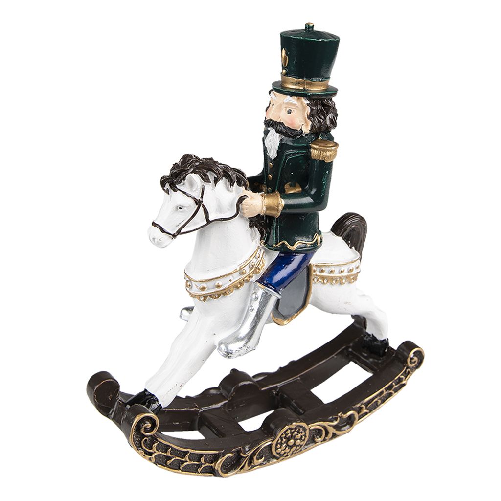 Clayre & Eef Weihnachtsdekoration Nussknacker 18 cm Grün Produktbild 