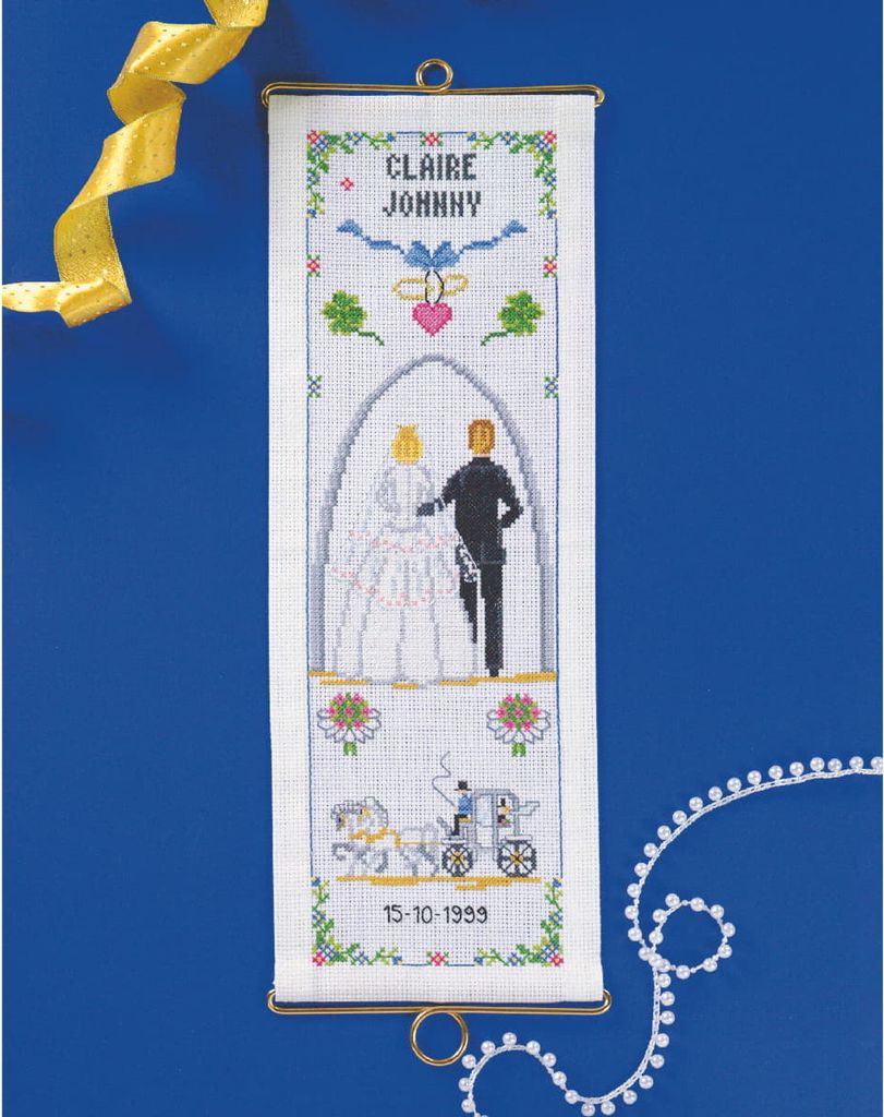 Permin Kreuzstich Stickpackung "Hochzeit", Zählmuster, 14x39cm, 36-9154