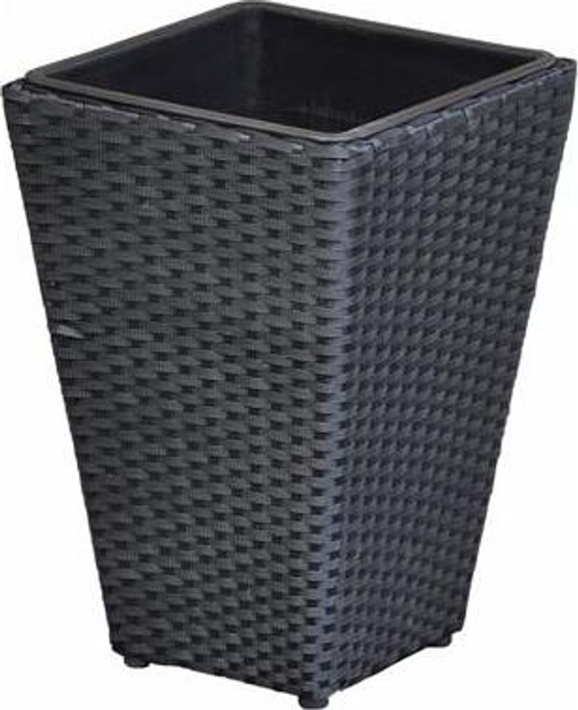 Pflanzkübel Sansscouci Poly Rattan 40 cm schwarz Produktbild 