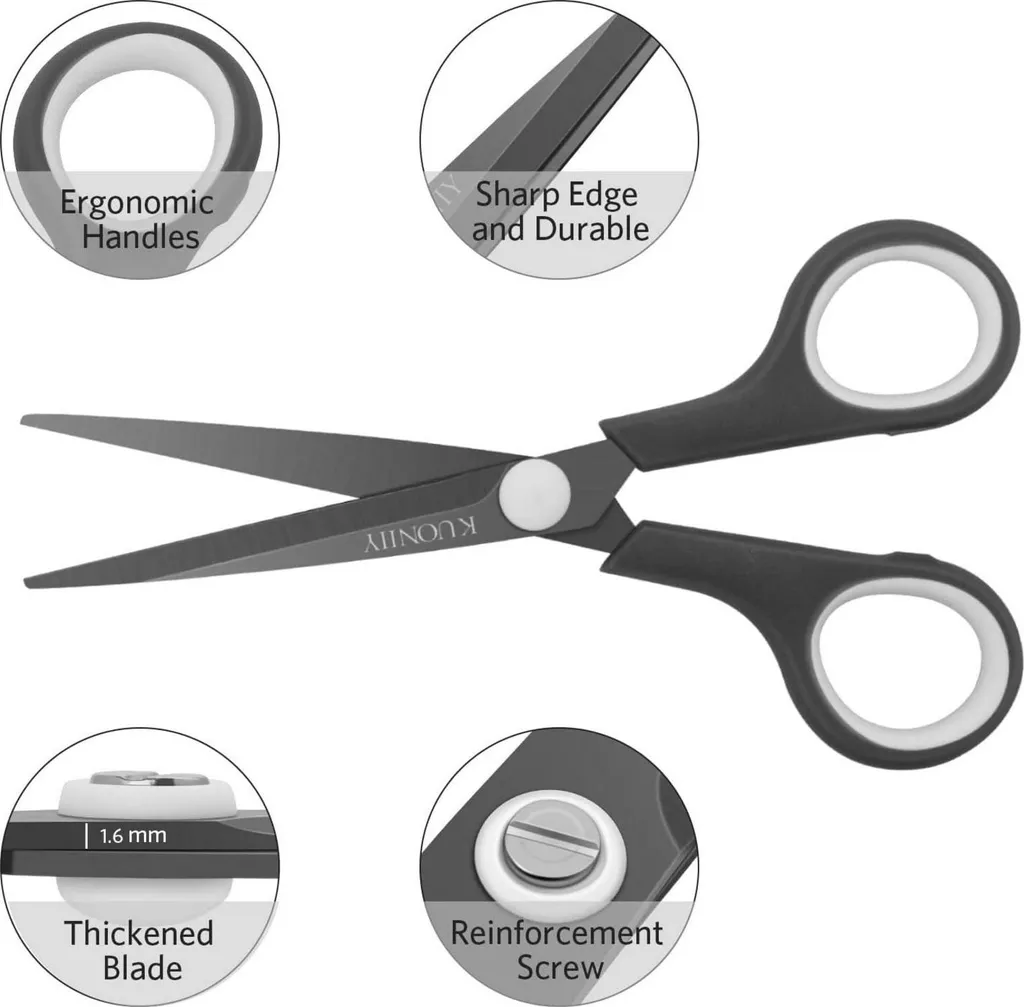 Ciseaux de Découpe Précise 15,3 cm Idéal pour Loisirs Créatifs et École