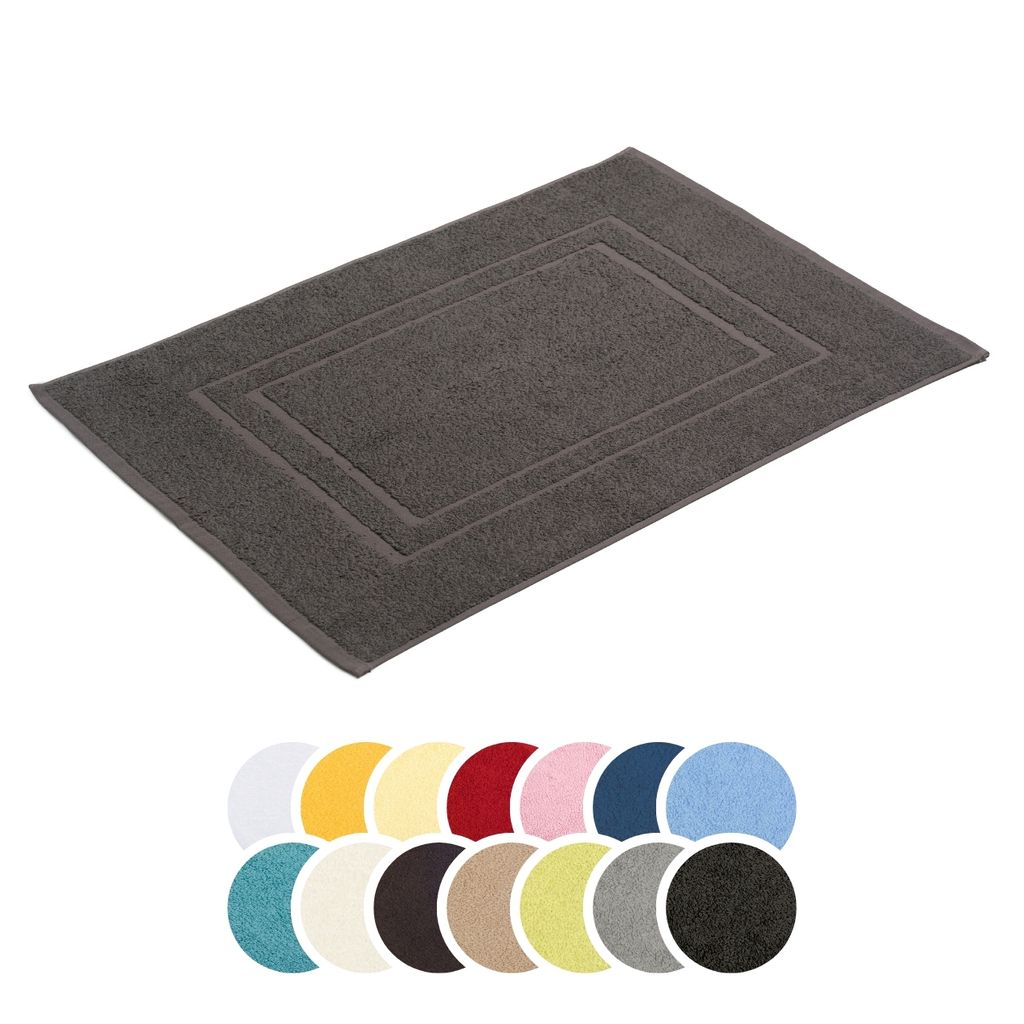 liebling Badvorleger, 100% hochwertige Baumwolle, Serie Borkum, 650 gr. / m², 50 x 70 cm, 60 Grad, -, schnelltrocknend, Anthrazit
