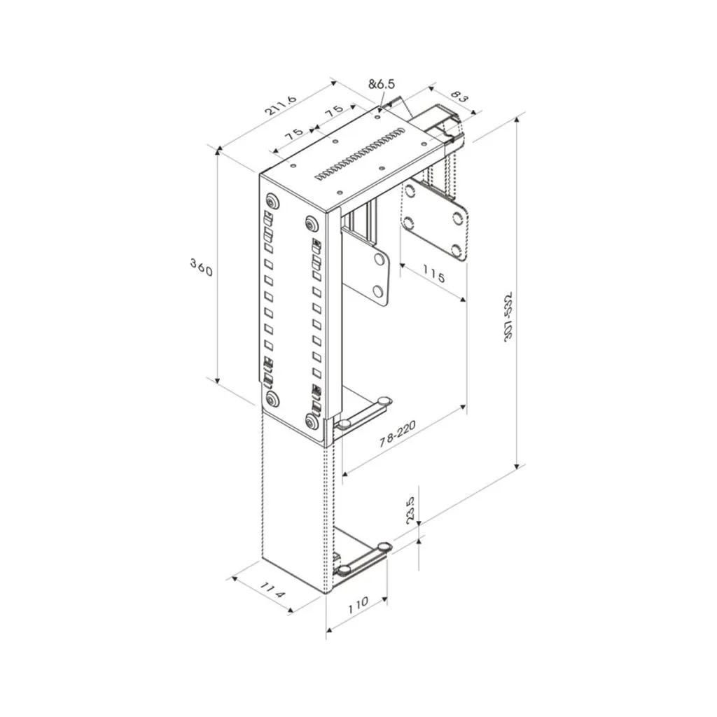 Neomounts CPU-D100BLACK Support Unité Centrale Réglable sous Bureau 30kg - 6