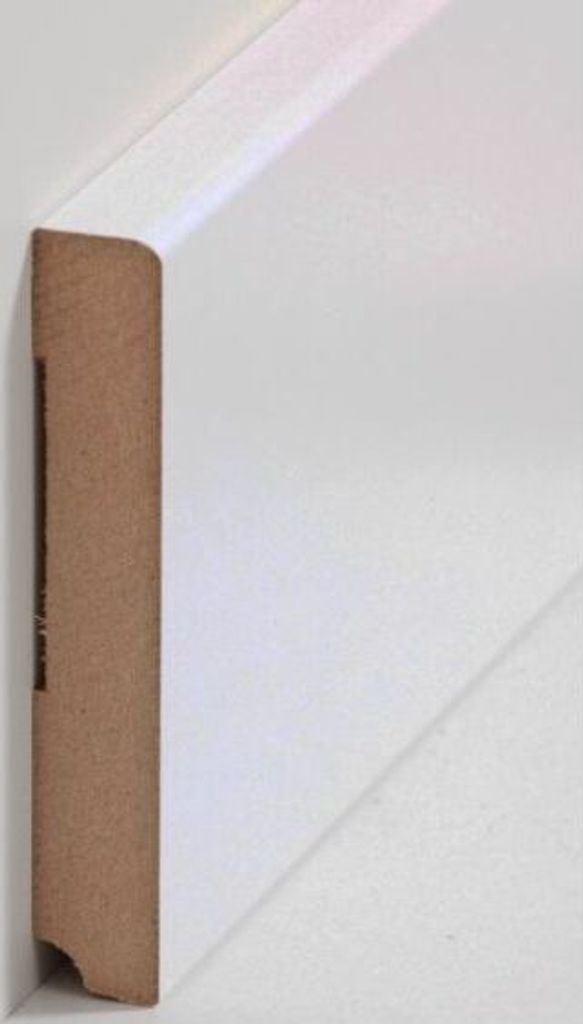 Sockelleiste MDF 19 x 115 x 2500 mm Weiß zum Kleben, Schrauben & Nageln MDF-Kern foliert Fußleiste by PROVISTON 25 Meter | 10 Stück