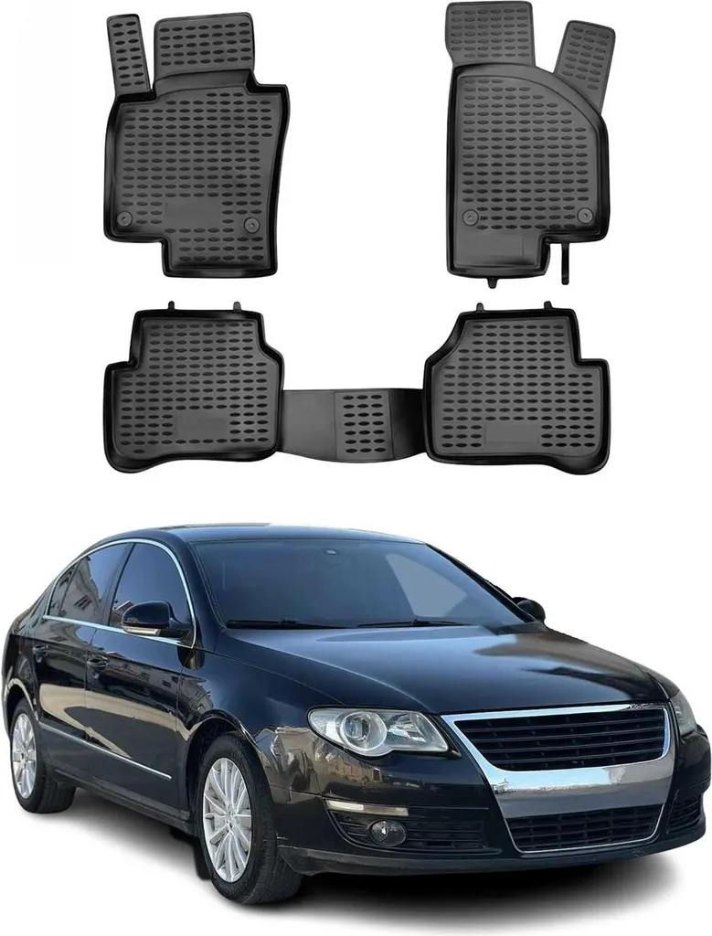Tappetini Auto VW Passat B6 2005-2011 All-Weather TPE Nero Impermeabili